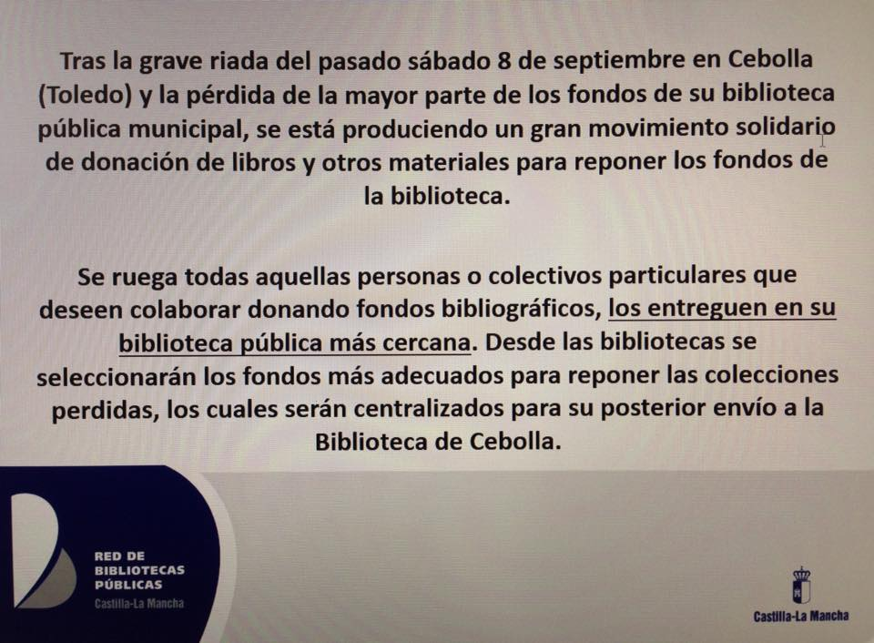 Donación de libros para la Biblioteca de Cebolla (Toledo)